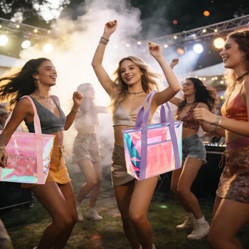Fammart Clear Beach Bag for Women, Clear Tote Bag with Zipper for Stadium Events, Sports, Concerts, Work - Image 3